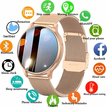 2023 Нови мъжки смарт часовници с пълен сензорен екран за спорт и фитнес, IP67, водоустойчива Bluetooth за Android, IOS, умни часовници за жени