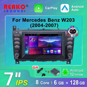 REAKO Android Автомобилен Мултимедиен Радиоплеер Carply За Mercedes Benz W203 W209 W219 Class A160, C-Class C180 GPS Навигация Стерео уредба