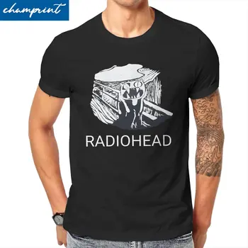 Мъжки тениски Radiohead от 100% памук, уникална тениска с кръгло деколте, реколта тениски в стил хип-хоп, Дрехи с къс ръкав, по-големи Размери