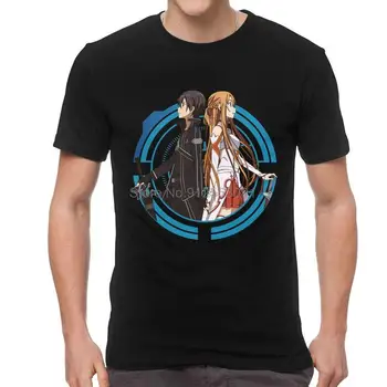 Тениска Sword Art Online, мъжки ризи с графичен дизайн, памучни тениски с къс ръкав, аниме, Манга, Cao Кирито, Юки Асуна, тениски, Идея за подарък