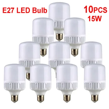 10 Бр./лот, led крушка E27, 15 W, AC 220V, SMD5630, led крушка, енергоспестяваща бели led лампи за външно осветление, led лампа Лампара за вътрешно осветление