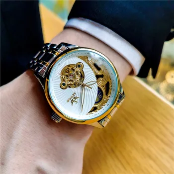 Мъжки часовник SEWOR, Златни Часовници с Турбийоном, Мъжки Часовник Фаза на Луната, Механични Часовници с Автоматично От Мъжки Reloj Hombre Montre Homme 2023