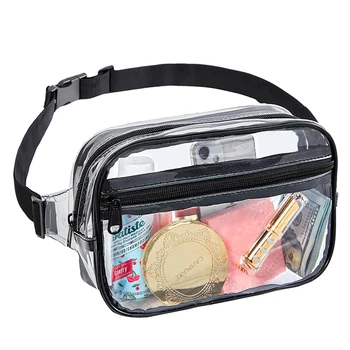 Прозрачната чанта-месинджър през рамо, одобрен стадион, подходящи за работа, пътувания, тренировки, концерти или спортни занимания, косметичка.